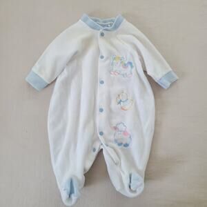 Vintage Farm Animals Footed PJs 3 months